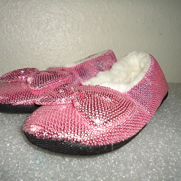 Snoozies Ballerina Bling Metallic Shine Women's Sequin House Slippers  Sz-5/6 - Picture 6 of 7